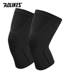 압축 무릎 지지대 슬리브 탄성 통기성 패드 스프링 버팀대 체육관, 10.7723--Black, A.XL, 1개