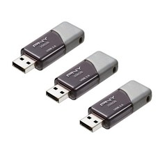 PNY 512GB 터보 아타셰 3 USB 3.2 플래시 드라이브, 256GB 3-Pack, 3개
