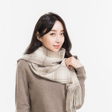 GOBI 고비 캐시미어 오가닉 머플러 체크 170X30 몽골캐시미어100% 가을 트렌디 코디