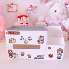휴지 케이스 티슈 함 통 보관 집들이 선물 소녀심방 다용도 수납 티슈케이스 학생침실 숙소, 캐릭터 티슈보관함
