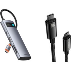Baseus USB C 케이블 240W 허브 4K60Hz HDMI 7 in 1, 1개