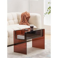 윌리페이퍼 미드센추리 아크릴 테이블 거실 투명 커피 인테리어 탁자 집들이 리모델링 쇼파, 어반그레이