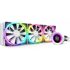 NZXT 크라켄 Z73 RGB 360mm - RL-KRZ73-RW AIO CPU 리퀴드 쿨러 사용자 정의 가능한 LCD 디스플, White_360mm | Kraken Z RGB, 1개
