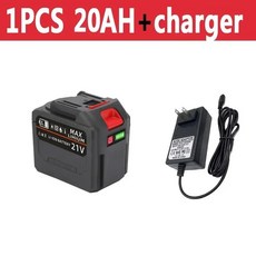 호환 충전식 전동 공구 배터리 마키타 21V 배터리 18V 21V 이온 교체 LXT BL1860B BL1860 BL1850 10000mAh, 04 1PCS 20AH-Charger, 1개
