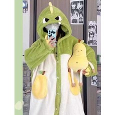 공룡 잠옷 동물 홈파티 수면 커플 따뜻한 파자마 보온 가운