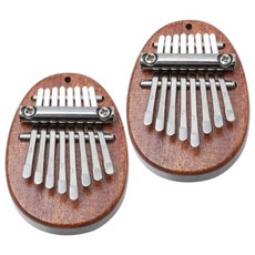 2Pcs 8 키 단단한 나무 미니 Kalimba 엄지 피아노 초보자를위한 휴대용 악기 어린이 크리스마스 선물