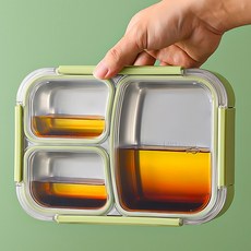 모노리브 완전밀폐 도시락 3구 새지 않는 직장인 어린이 도시락, 1개, 핑크