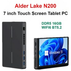 UMPC 미니 휴대용 포켓 게임기 콘솔 SZBOX 알더 레이크 PC 데스크톱 컴퓨터 윈도우 11 DDR5 16GB 500GB SSD 터치 스크린 태블릿 와이파이 6 BT5.2 7, 없음, 없음, 2) DDR5 16GB NO SSD - Alder La