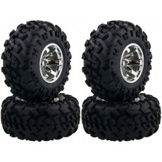 LAFEINA 4PCS 1/10 RC 몬스터 트럭 고무 타이어 및 플라스틱 바퀴 1:10 스케일 Traxxas HIMOTO HSP HPI T