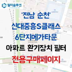 [호환][필터솔루션] 전라남도 순천시 해룡면 좌야로 135 중흥에스클래스메가타운6단지 아파트 환기필터 H13등급, (전열소자): 전열교환소자 1개