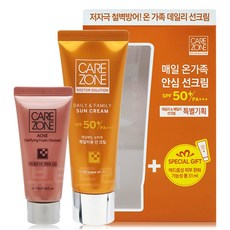 케어존 데일리 앤 패밀리 선크림 80ml+폼클렌저 세트, 80ml, 1개