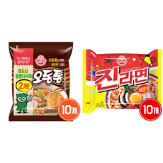 오뚜기 오동통면 10개 + 오뚜기 진라면매운맛 10개, 1개