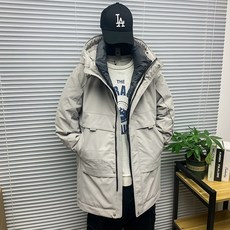 남성 멋진 패딩 다운 재킷 중간 길이 두껍게 트렌디 한 브랜드 툴링 잘 생긴 점퍼