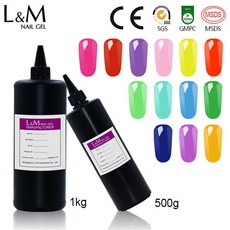 L & M 벌크 패키지 네일 젤 컬러 풀 한 폴란드어 WHOCOLOR BLING GELPOLISH IN KG 살롱 UV 래커 담근다, 350g base coat