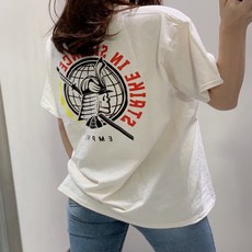 주미에즈 엠파이어 스트라이크 인 사일런스 크림 남녀공용 반팔 티셔츠