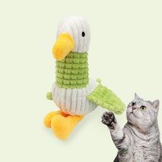 펫쭈 고양이 마따따비 캣닢 인형 오리 장난감, 1개, 포레스트그린