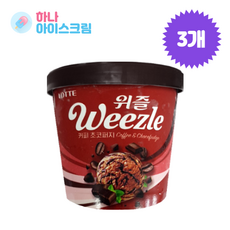 롯데제과 위즐 커피앤초코퍼지홈 3개 아이스크림, 660ml