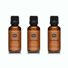 P&J Trading Teakwood Fragrance Oil 피앤제이 트레이딩 티크우드 에센셜 오일 30ml 3팩, 단일상품