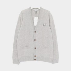 [메종키츠네] 24FW 볼드 헤드폭스 패치로고 레귤러 울 V넥 남성 가디건 NM00506KT1006 H120