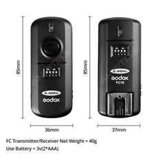 Godox FC-16 무선 원격 플래시 스튜디오 트리거수신기 셔터 캐논 니콘 카메라용 2.4GHz 16 채널, 01 for 캐논, 01 CHINA, 1개