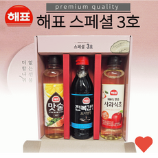 생활선물세트 3호 3종 식초 맛술 조미료 선물용, 1개, 500ml