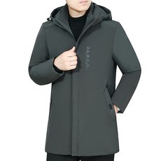 COSYEVNO 남성 후드 점퍼 코트 하프 따뜻한 빅사이즈 캐주얼 중년 다운 패딩