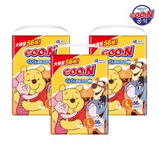 군기저귀 군 디즈니에디션 스피드 흡수 팬티 기저귀 대형(L) 56P x 3팩, 단품없음