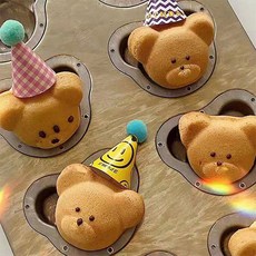 곰 모양 빵 베이킹 마들렌틀 휘낭시에틀, 1개, 12구