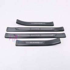 호환 닛산 아리야용 차량 스타일링 스테인레스 스틸 도어 씰 플레이트 자동 페달 프로텍터 커버 2024 4 개, [02] Outer Black