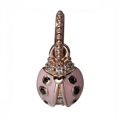 PANDORA 387909EN160 럭키 핑크 레이디버그 로즈 펜던트 겸 댕글참