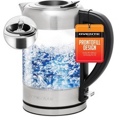 OVENTE 유리 전기 주전자 온수 보일러 1.7리터 ProntoFill, Glass Kettle