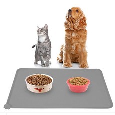 PAD 깔판 애견 사료 강아지 애묘 고양이 반려견 패드, 그레이, 1개