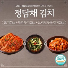 정담채김치 정담채 김치 3종세트 11kg (포기7+맛깍두기2+보리열무물2), 1, 1