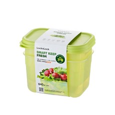 락앤락 스마트킵 프레쉬 냉장고 냉동실 정리용기, 640ml 2P+가쯔용기1P, 1세트