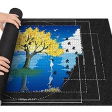 직소 퍼즐 정리 보관 롤업 매트, 1500PCS 용 / 검정