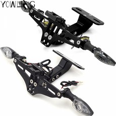 해외 259346 / Bmw r1200r r1200rt r1200s 용 yamaha yzf r1 r3 r6 r25 mt125 mt03 후면 라이센스 플레이트 프레임 라이센스 홀더, A Black