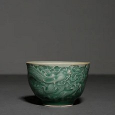 세라믹 양각 드래곤 찻잔 청자 쿵푸 마스터 컵 중국 내열성 음료용기, 2. A, 1개