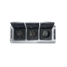 비아이에스 BIB-003 매직 코너 콘센트 3구 하부장 실버 다크그레이, 233mm, 1개