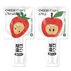 [디아이디몰] 네츄럴코어 치즈춥스 딸기맛 & 사과맛 10P 강아지껌, 딸기맛 10P