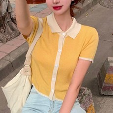 폴로반팔가디건