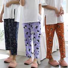 속옷도둑 피치기모 디즈니 커플 잠옷바지 남성 잠옷바지 여성 주머니 홈웨어 미키