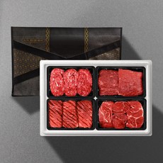 [기품맛담] 1등급 횡성한우 암소정육혼합 1.6kg 선물세트1호(불4국4산4장4), 1개