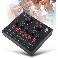 V8 라이브 사운드 카드 오디오 믹서 USB 외장형 카드 헤드셋 마이크 방송 KTV 음성 채팅용 이중 휴대폰용 카드검은색, V8 라이브 사운드 카드, 오디오 믹서 USB 외장형, 1개