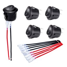 스위치 로커 12V 토글 20mm 오프 KCD1 SPST 5 RV 미니 원형 자동차 DaierTek 유선 온 2 120V, 1개