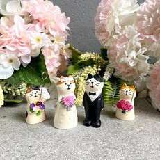 (주)가온누리코리아 신혼선물로도 너무 좋은 귀여운 결혼식 컨셉 고양이 데꼴 인테리어 피규어, 3.턱시도 시바견