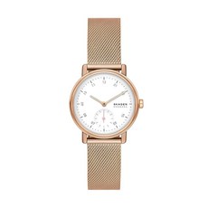 Skagen 여성용 Kuppel Lille 투 핸드 서브 세컨드 로즈 골드 스테인리스 스틸 메시 밴드 시계 (모델: SKW3099) 골드.