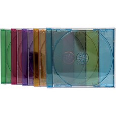 표준 모듬 클리어 컬러 트레이 CD 주얼 케이스10팩, Pack of 10, 10개