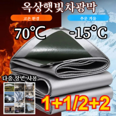 1+1/2+2 차양방수포 포장마차천막 옥상햇빛차광막 그늘막 타프 방수 방풍/단열 통기, 실버 캔버스x1