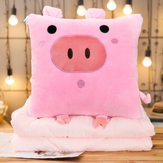 동물쿠션담요