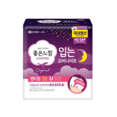 좋은느낌 프리미엄 생리대 입는 오버나이트 중형, 8개입, 4개